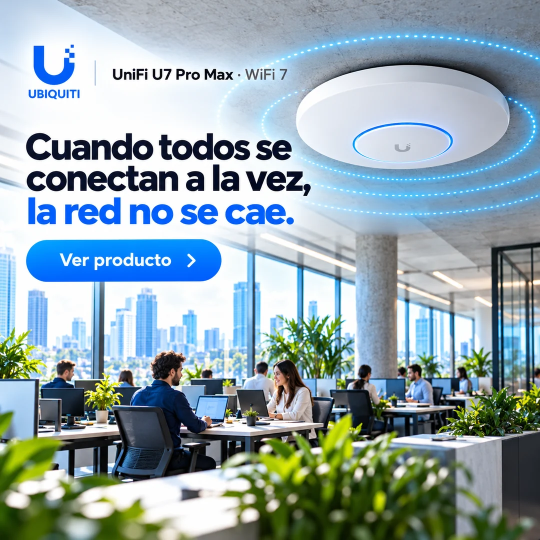 Ubiquiti UniFi U7 Pro Max WiFi 7: cuando todos se conectan a la vez, la red no se cae. Ver producto