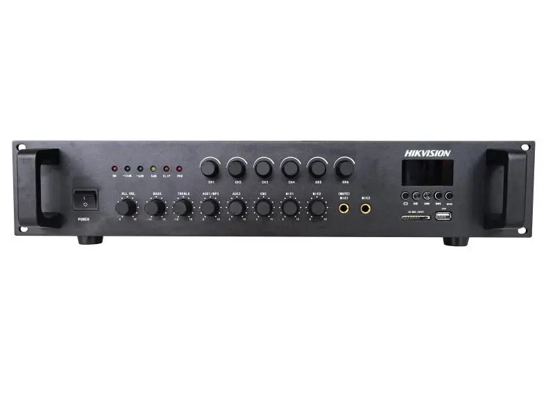 [HIK-DS-QAE0A120G1-VB6-110] Amplificador Analógico 6 Zonas 120 W con Bluetooth y USB