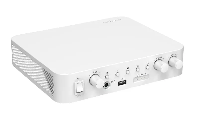 [HIK-DS-QAE0A60G1-VB] Amplificador Analógico, 2 Zonas 60 W con Bluetooth y USB, Bluetooth, MIC, RCA.