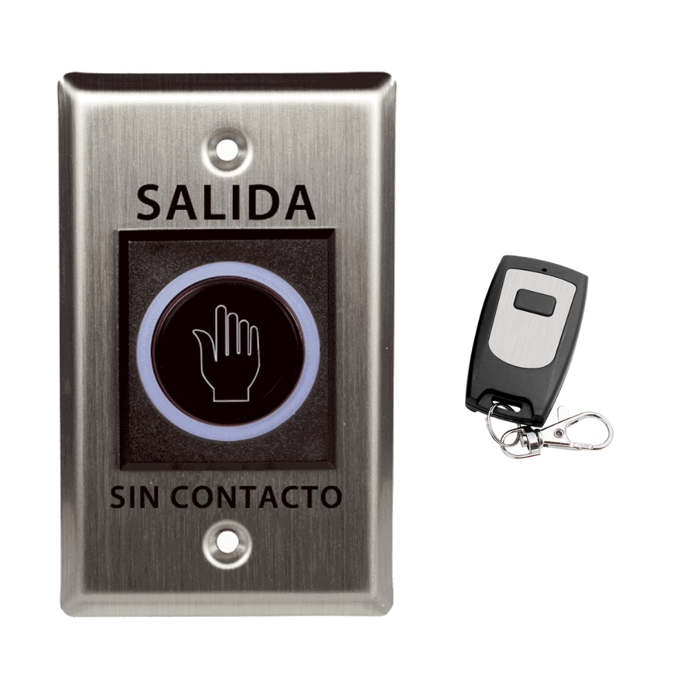 [ZKT-TLEB102-R] Botón de Salida Sin Contacto ZKTeco TLEB102-R con Control Remoto — Activación por Infrarrojo, Apertura a Distancia y Relé NO-NC para Control de Acceso Higiénico y Flexible.