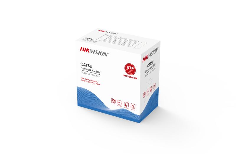 Cable UTP Cat 5e, 305 m, uso exterior. Marca Hikvision