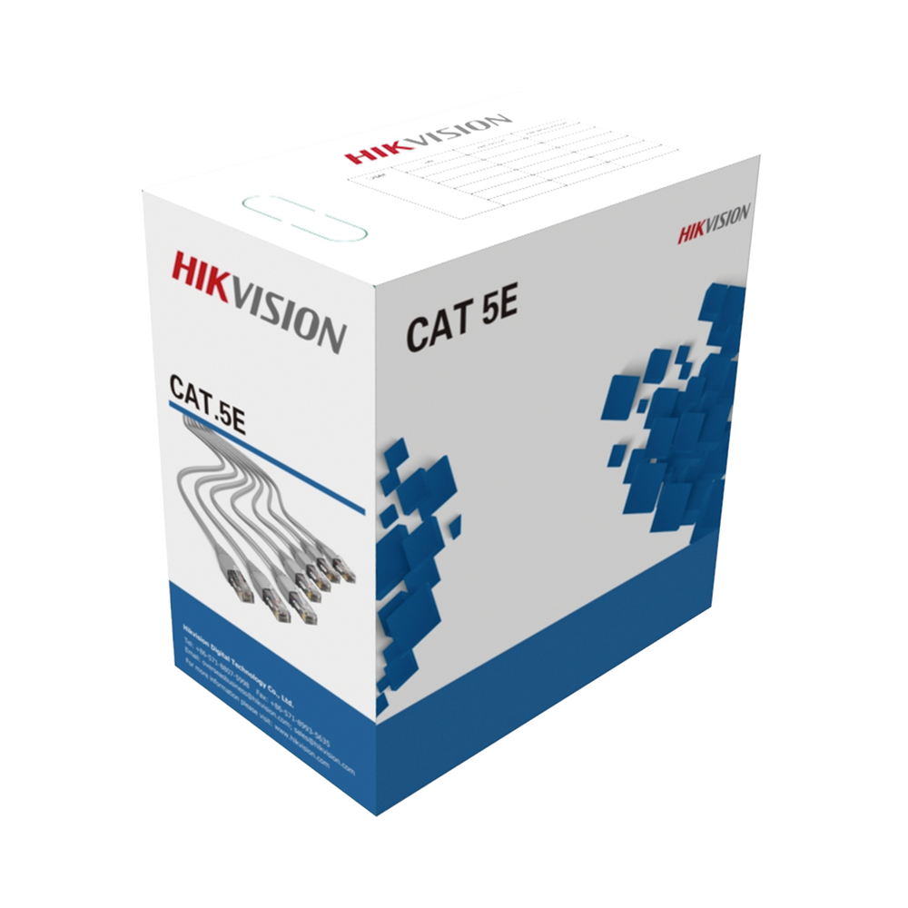 [HIK-DS-1LN5E-E-E] Cable UTP Cat 5e, 305 m, uso interior. Marca Hikvision