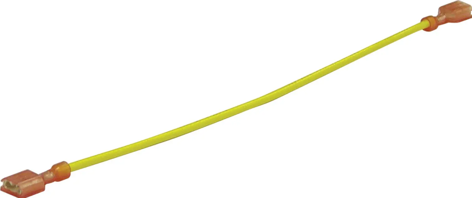 Cable de batería, 8 pulgadas, 18 AWG, puente, amarillo