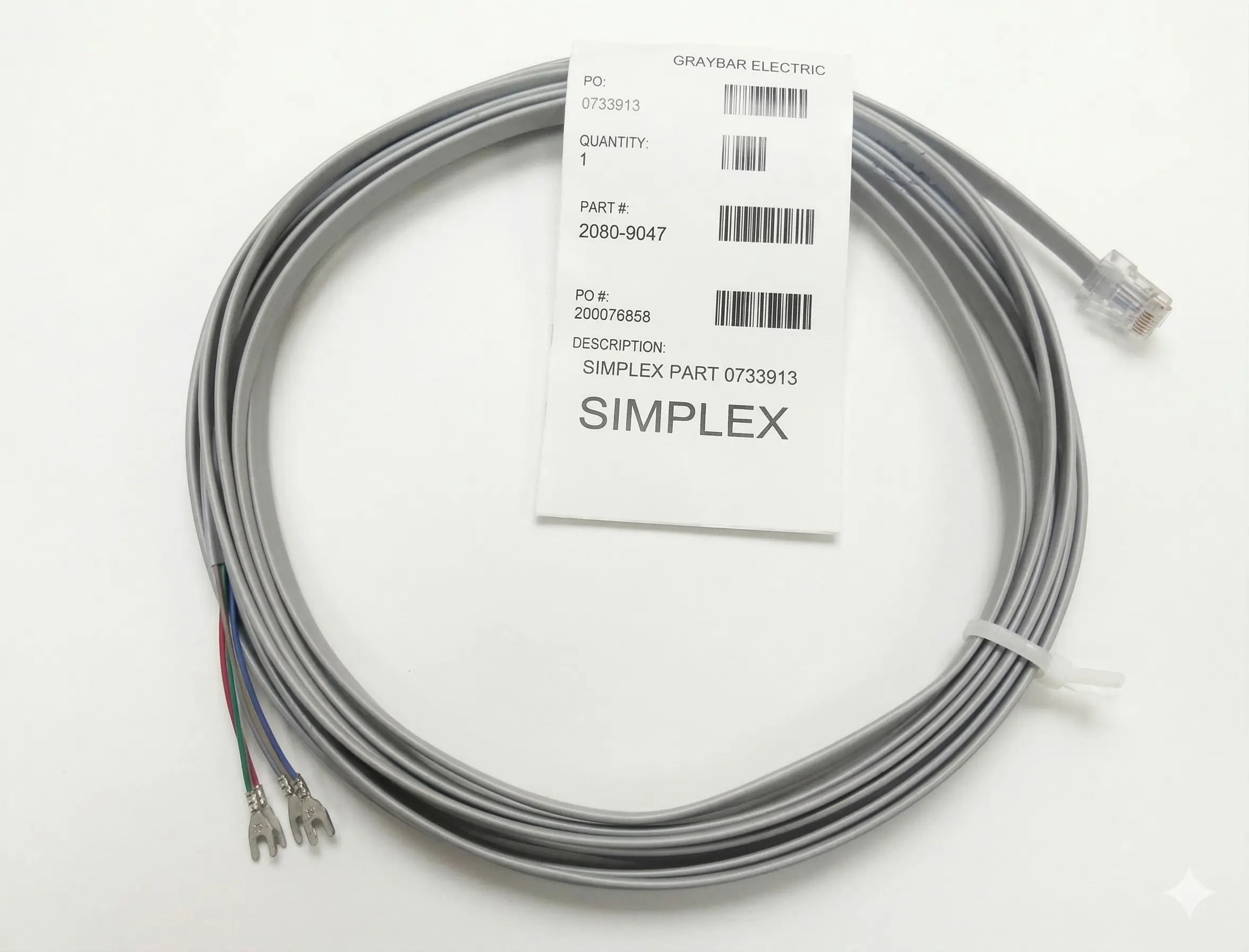 [SPL-2080-9047] Cable de comunicación para conectarse a un Transmisor de Comunicación de Alarma Digital (DACT). Simplex