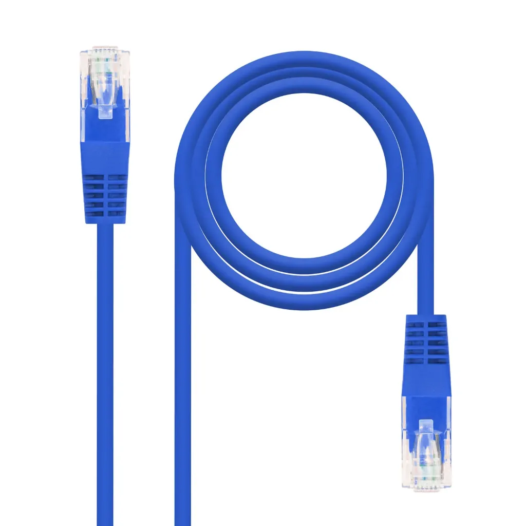 Patch Cord UTP, Cat6, 2 pies (60cm) color azul.