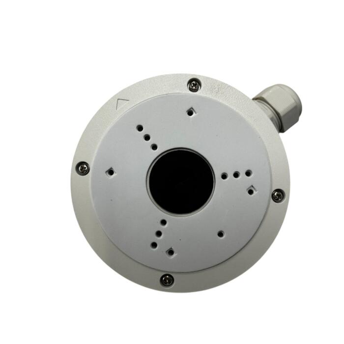[ZKT-ZK-1280ZJ-S] Caja de Montaje de Aluminio ZKTeco ZK-1280ZJ-S para CCTV — Base de Cámara Resistente que Reemplaza la Plástica y Protege el Cableado en Instalaciones a la Intemperie