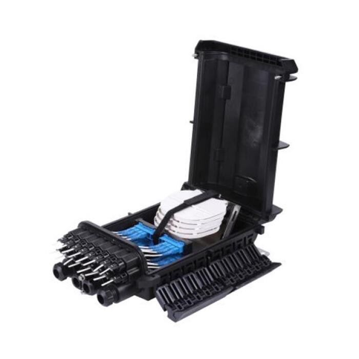 [CBL-OTB0648AOHDKR] Caja de terminación óptica IP68 para 48 fibras con 4 bandejas y compatibilidad SC