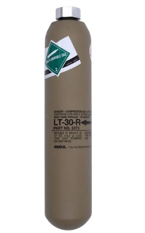 [ANS-423435] Carga de nitrógeno LT-30.  Está diseñado para usarse con cilindros de 3 galones y sistemas como el R-102. ANSUL