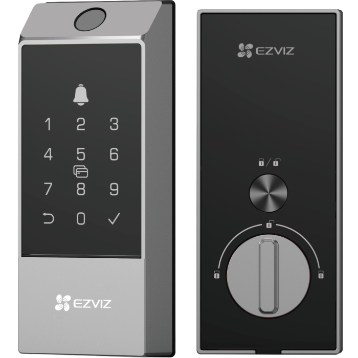 [EVI-CS-DL04-R100-WBCP-GRM] Cerradura inteligente DL04 Pro con acceso 5-en-1, huella y Wi-Fi/Bluetooth