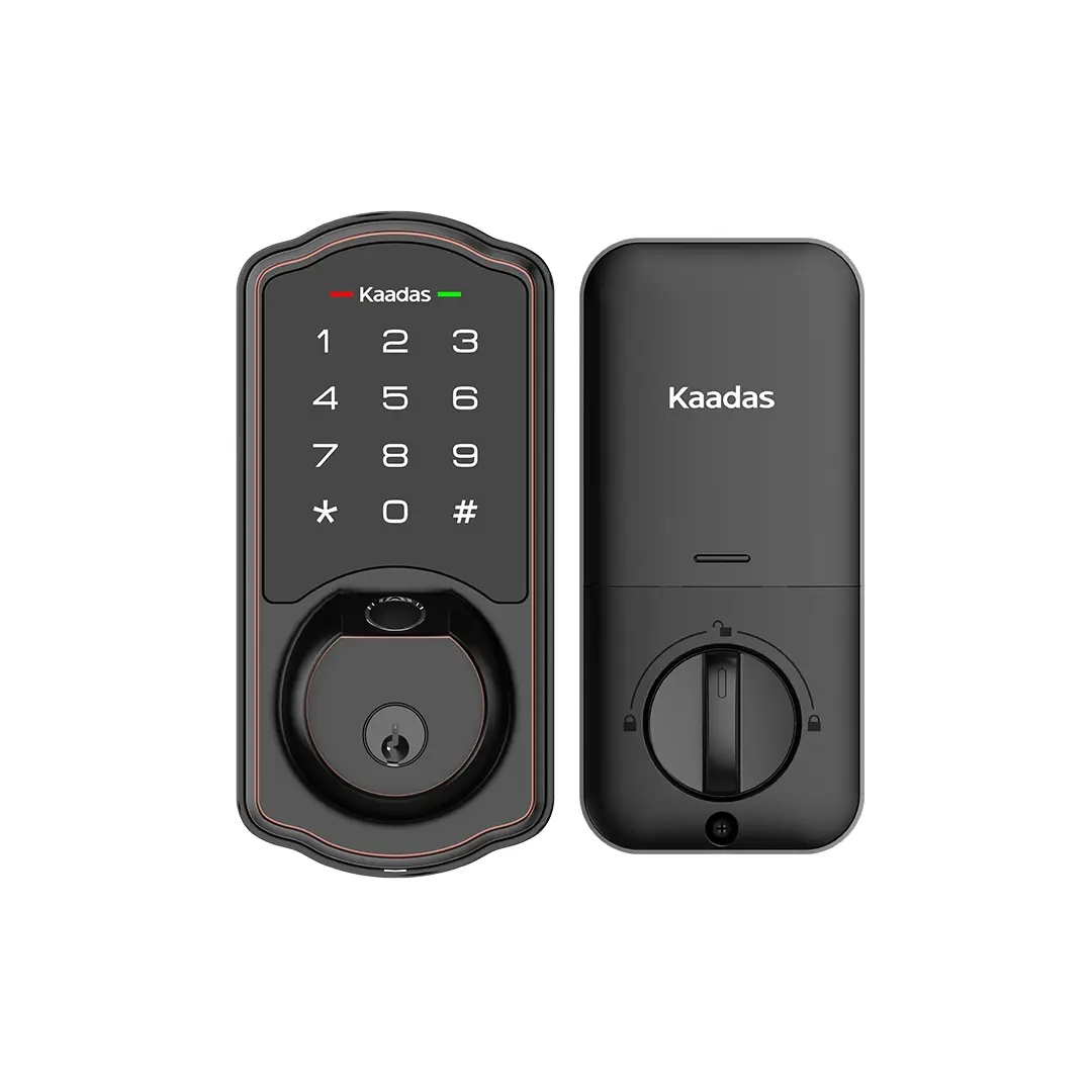 [KAA-KS307] Cerradura inteligente deadbolt con panel táctil y acceso PIN/huella/app/BLE