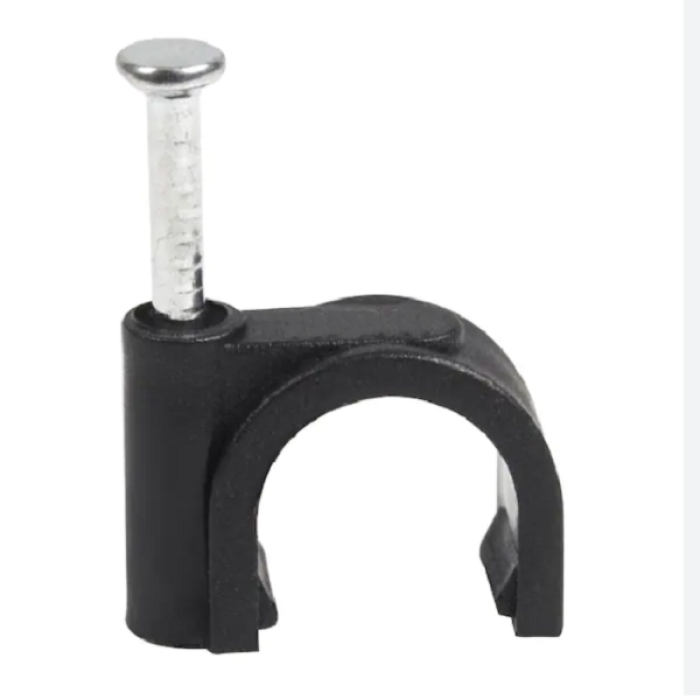 [CBL-ACCR8BK] Clip para cable PE redondo 8 mm. Paquete 100 unidades