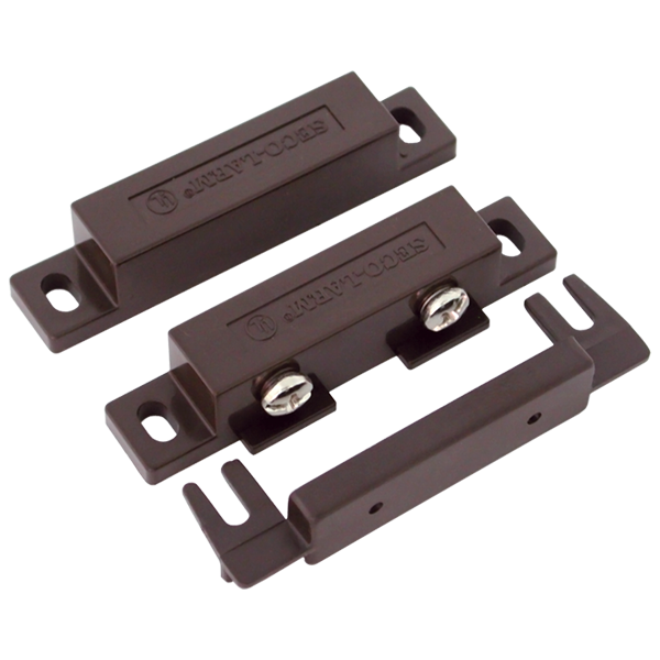 [SCL-SM-200Q-BR] Contacto magnético liviano con terminal de tornillo, Cafe, espacio de 3/4" (19 mm), circuito cerrado, homologado por UL, Seco-Larm