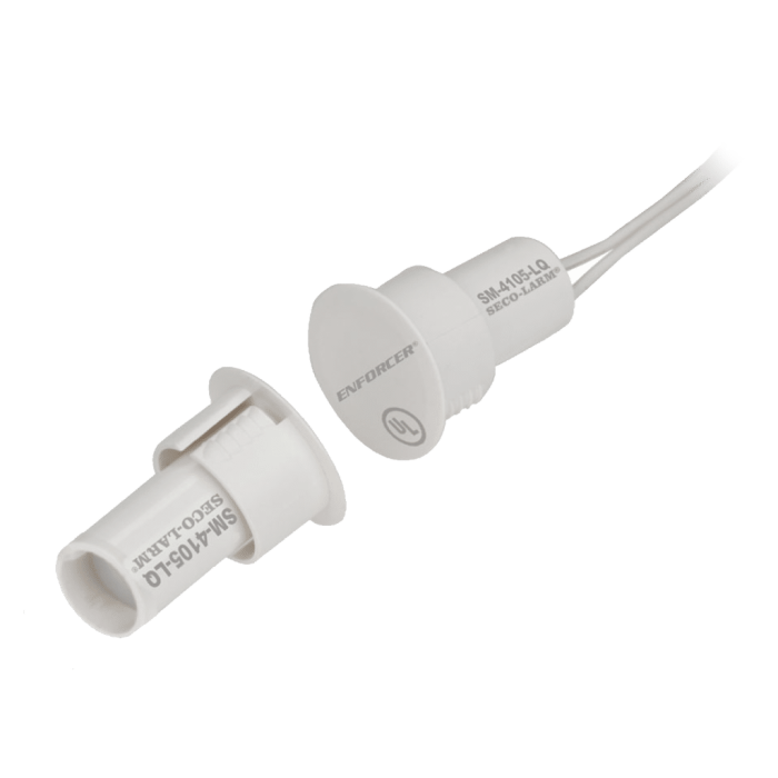 [SCL-SM-4105-LQ-W] Contacto magnético montaje empotrado 3/4 diámetro, color blanco. Seco-Larm