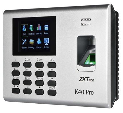 [ZKT-K40] Terminal de Control de Acceso y Asistencia ZKTeco K40 — Huella y Tarjeta con Batería Incorporada, Compatible con ZKAccess 3.5 para Marcaje Confiable en PyMEs