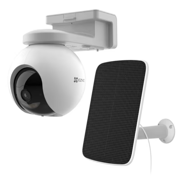 [EVI-CS-EB8-SP-R100-KIT] Cámara PT,  4G, Micro sd de hasta 512gb, IP65,  Kit con Panel. Ezviz
