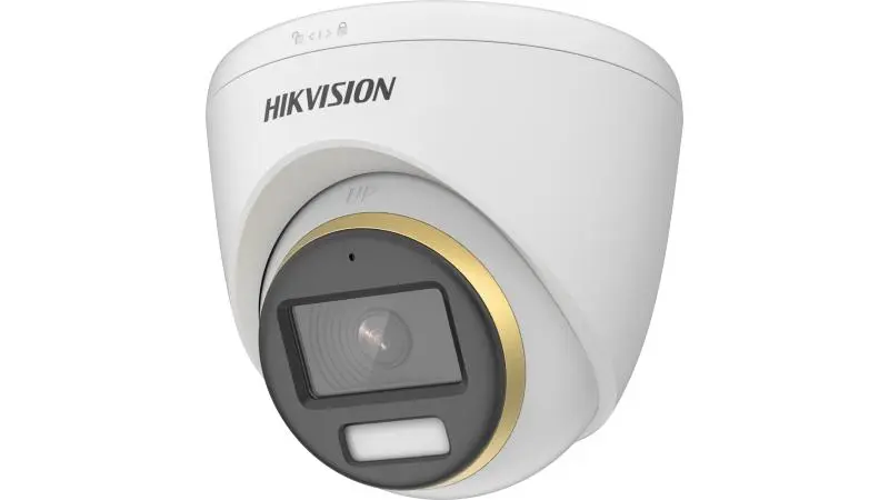 [HIK-DS2CE72DF3TF-28] Cámara turret minidomo ColorVu 2MP, 1920 × 1080, WDR, 130dB, lente 2.8mm, IR 40m, IP67, TVI/AHD/CVI/CVBS. Hikvision