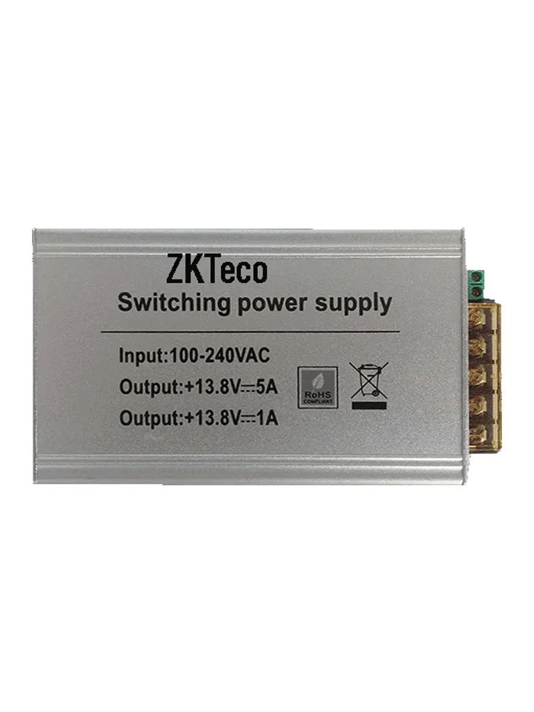 [ZKT-TPM005B] Fuente de Poder ZKTeco TPM005B 12V 5A para Paneles inBIO y C3 — Alimentación Regulada de Mayor Capacidad para Sistemas de Control de Acceso Exigentes