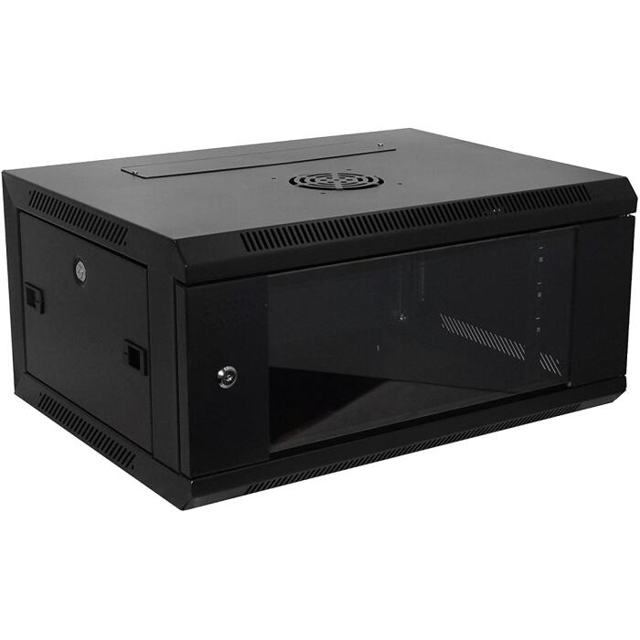 [IFL-IFM-WM-R-6W4D4-A] Gabinete de pared 4U 600×450 mm, desarmado con puerta de vidrio templado. Iflux