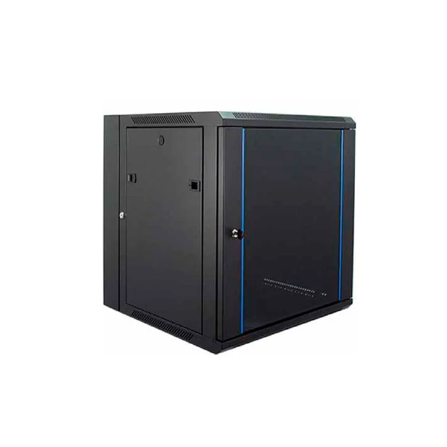 [IFL-IFM-WM-MZH-6U] Gabinete de pared doble sección 6U (600×600 mm) con puerta de vidrio templado y triple cerradura.