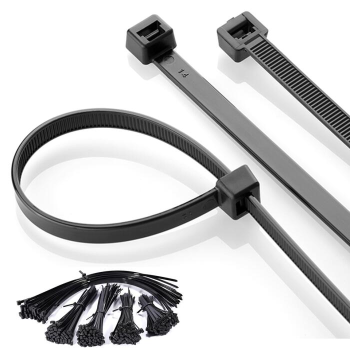 [CBL-ATW120S-300BK] Gaza de nylon para exterior PA6, 300 mm / 7.6 mm, resistencia 100 lb (pack x100)