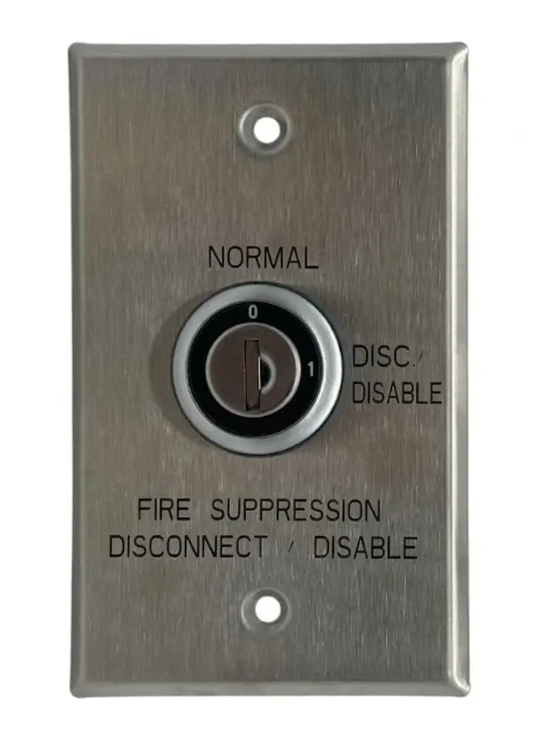 [SPL-2080-9070] Interruptor de mantenimiento. Proporciona un medio seguro y visible para desconectar los circuitos de los dispositivos de descarga (RAC) durante el mantenimiento, evita activaciones accidentales. Montaje superficial (flush mount) Sistemas de supresión. Simplex