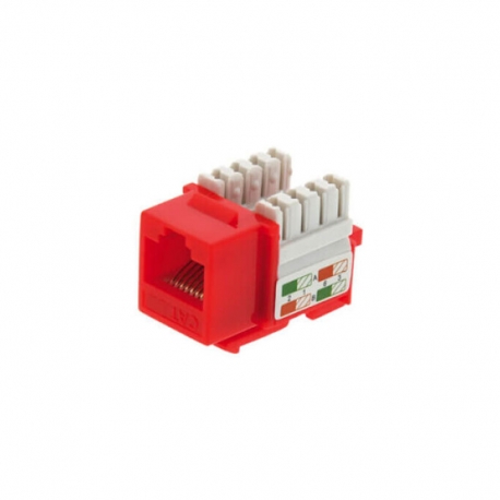 [CBL-MK6-03R] Keystone Jack UTP CAT6 110IDC caps included, color rojo.