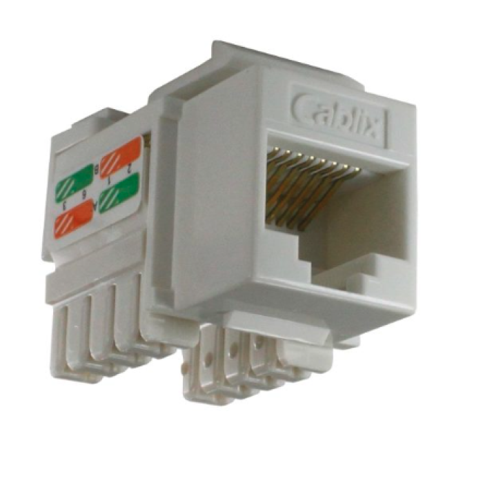 [CBL-MK6-01R] Keystone jack UTP CAT6 LA, 110IDC, 90º-RAL 3020, color rojo.
