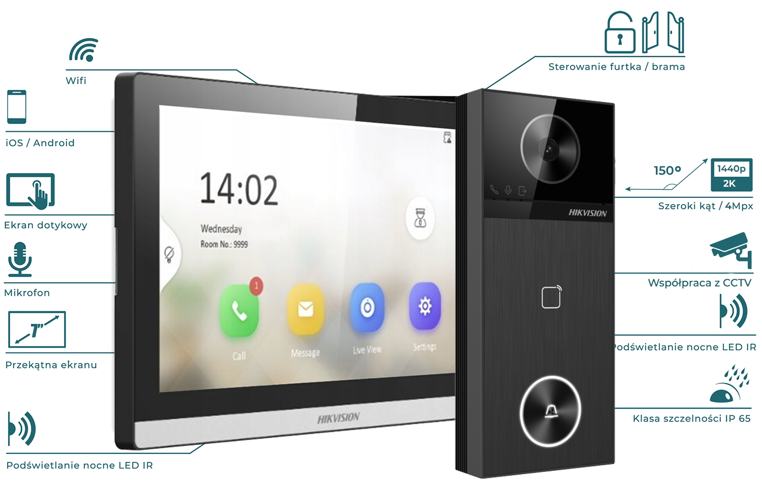 [HIK-DS-KIS610-P] Kit Videoportero IP 4 MP con Control de 2 Cerraduras y Estación Interior – Hikvision