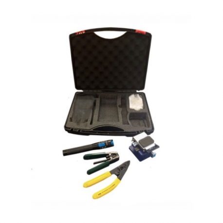 [CBL-OTK002] Kit de herramientas de fibra óptica: Separador de tres orificios, Clever, herraminenta Crimp, Laser OTL-VFL-1