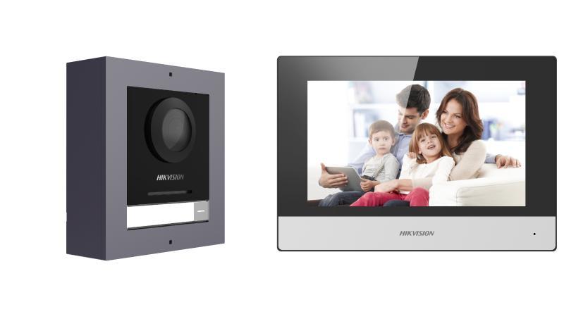 [HIK-DS-KIS602-B] Kit de videoportero IP con grabación, pantalla interior y switch PoE incluido