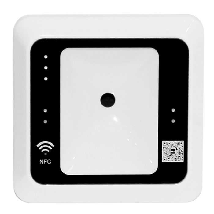 [ZKT-QR500BM] Lector de Códigos QR y RFID ZKTeco QR500-BM 13.56 MHz — Wiegand y RS-485 para Acceso por QR Dinámico, NFC y Tarjeta Mifare en Control de Visitantes