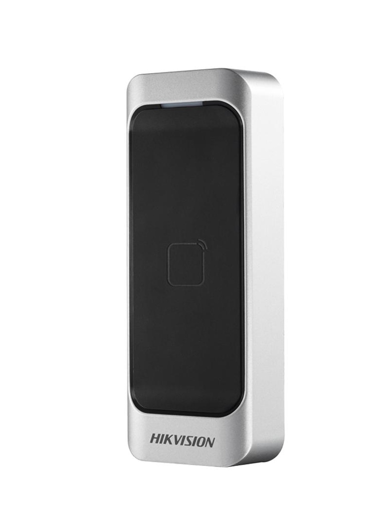 [HIK-DS-K1107AM] Lector de tarjeta AM (Mifare) Frecuencia 13.56Mhz, Protocolo RS-485, Wiegand (W26/W34) y OSDP, IP65