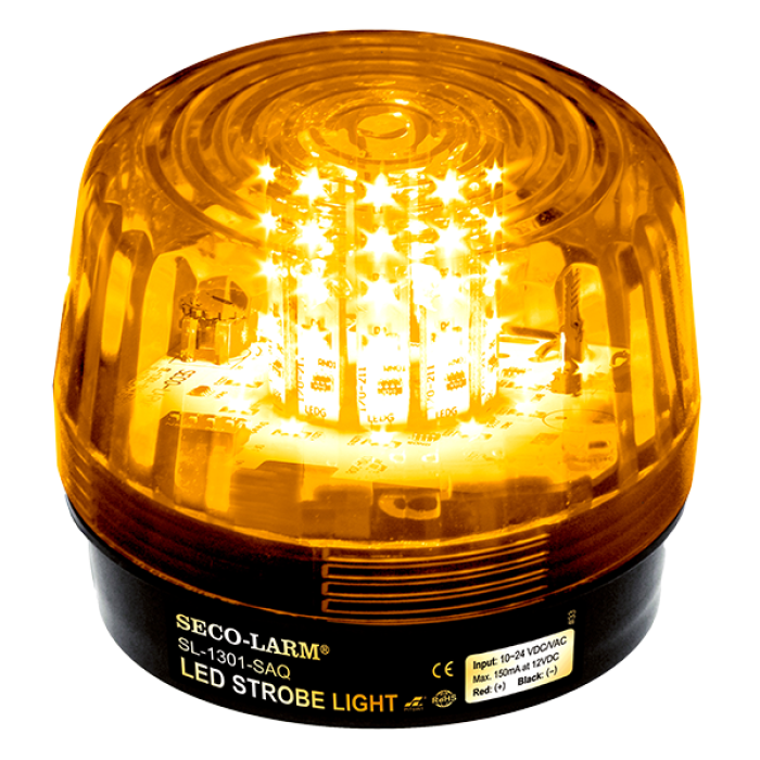 Luz estroboscópica LED ámbar con sirena, batería de respaldo e IP55
