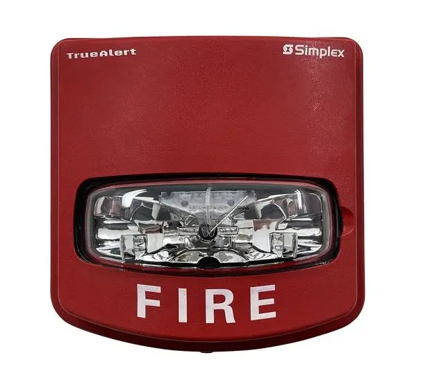 [SPL-4906-9105] Luz estroboscópica multicandela de intemperie, montaje de pared (requiere caja trasera, por aparte) Color rojo, letras blancas. 75Cd máximo. Simplex
