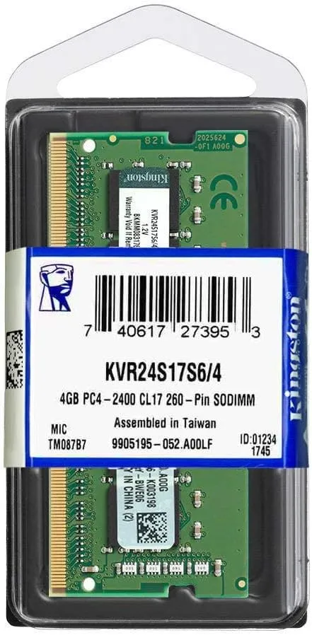 [SNM-KVR24S17S6/4] Memoria DDR4 4 4GB SO-Dimm de 260 espigas. Kingston.