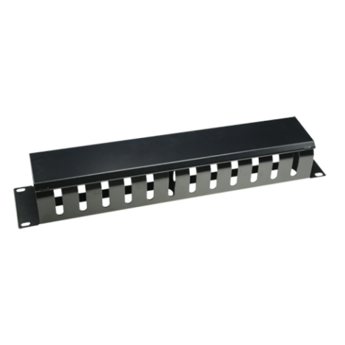 [IFL-IFM-CA-CM-02-1U] Organizador de cables 1U. (Metal con tapa) Marca Iflux