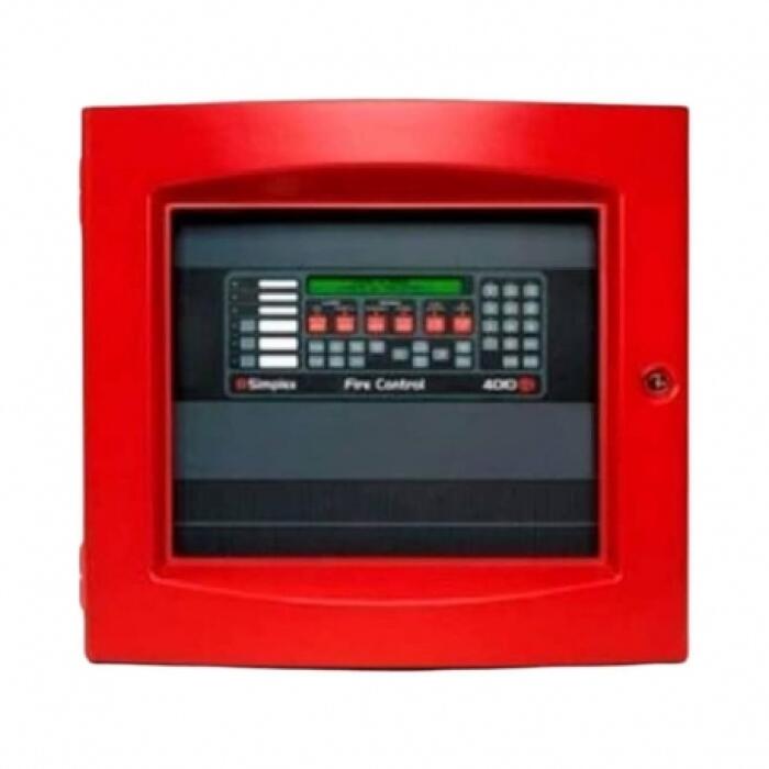 [SPL-4010-9401] Panel de incendio 4010ES, capacidad básica 250 puntos direccionables IDNET, incluye fuente de poder del sistema y circuitos, color rojo, 120V. Simplex