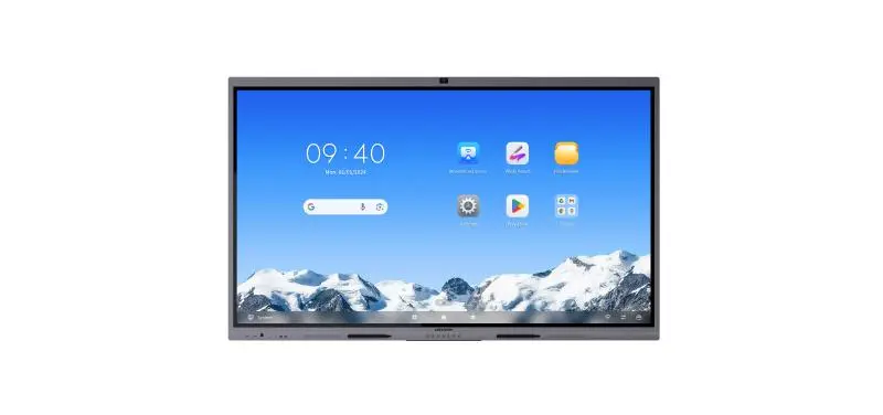 [HIK-DS-D5C75RB-B2L] Pantalla interactiva 4K de 75 pulgadas, Sistemas duales de Android y Windows (opcional con OPS), control táctil de hasta 50 puntos, vidrio templado y control de temperatura inteligente, Sistema Android 14 integrado, certificado por EDLA, Videoconferencia
