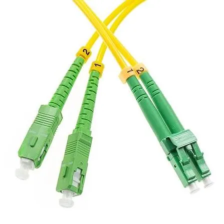 Patch Cord Óptico Fibra 09/125 LC/APC-SC/APC Duplex 2,5M/2,0mm.