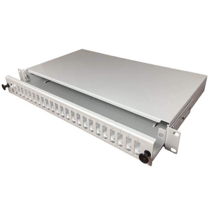 [CBL-OPP-0624SIB] Patch Panel óptico 19 "24 SC simplex o 24 LC dúplex, acero marfil - Despoblado modelo B