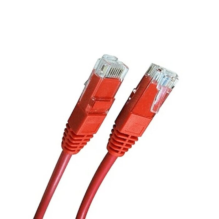 [CBL-MCE-01F01R] Patch cord UTP, CAT5E, con funda, 1 pies, Rojo