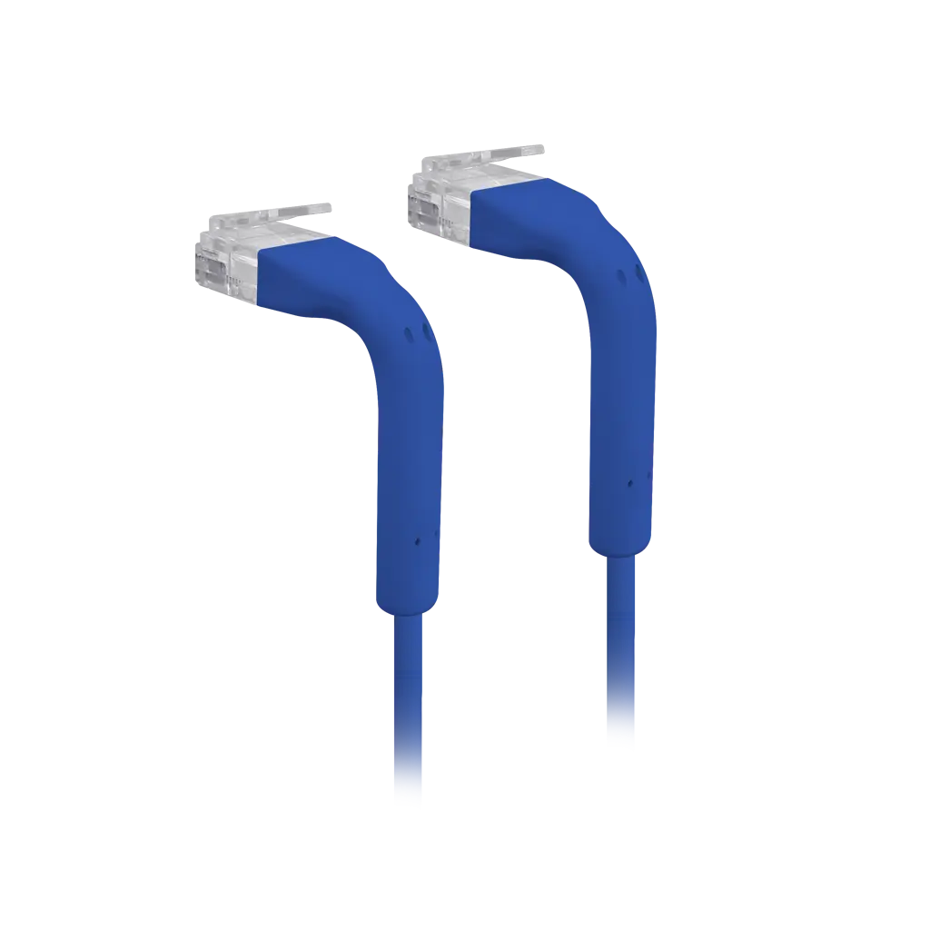 Patch cord UniFi Cat6 ultradelgado de 1 m, azul, RJ45 acodable