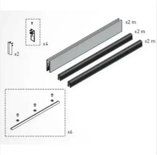 [ENT-20AC4870N] Perfil de Aluminio Enganche para Hoja de Cristal PAM16/PAM30 2000 mm – PM20AC4870N