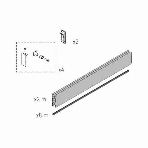 [ENT-20AC1356N] Perfil de Enganche Aluminio PAM16 L=2000mm PM20AC1356N
