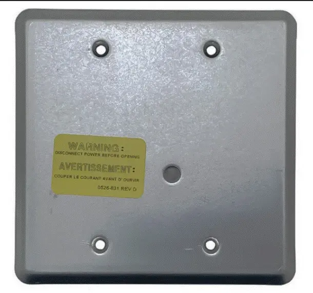 [SPL-4090-9802] Placa de cubierta para módulos Simplex de 4" pulgadas, montaje de superficie.  Incluye visor de LED. Acabado en acero galvanizado.