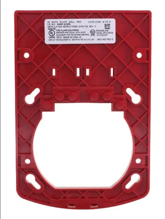 [SPL-49MP-SVWR] Placa posterior de montaje de pared, roja, para parlantes con estrobo.