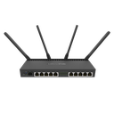 Router MikroTik RB4011iGS+5HacQ2HnD-IN con 4 nucleos de CPU, 1.4Ghz, RAM 1G, 10 ptos 10/100/1000, 1 SFP+ 10G, WiFi AC Doble banda