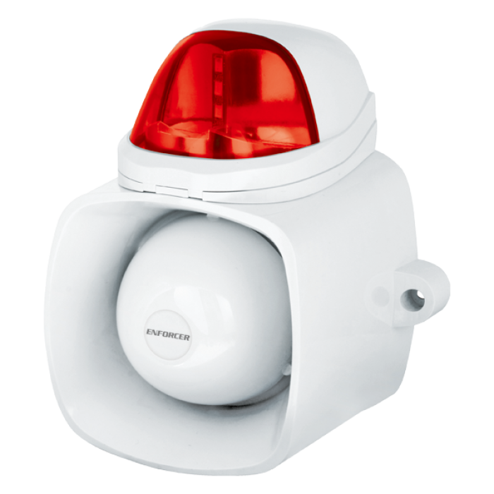 [SCL-SH-816S-SQ-R] Sirena/Estrobo con entrada de audio, IP65, montaje en pared, color rojo. Seco-Larm