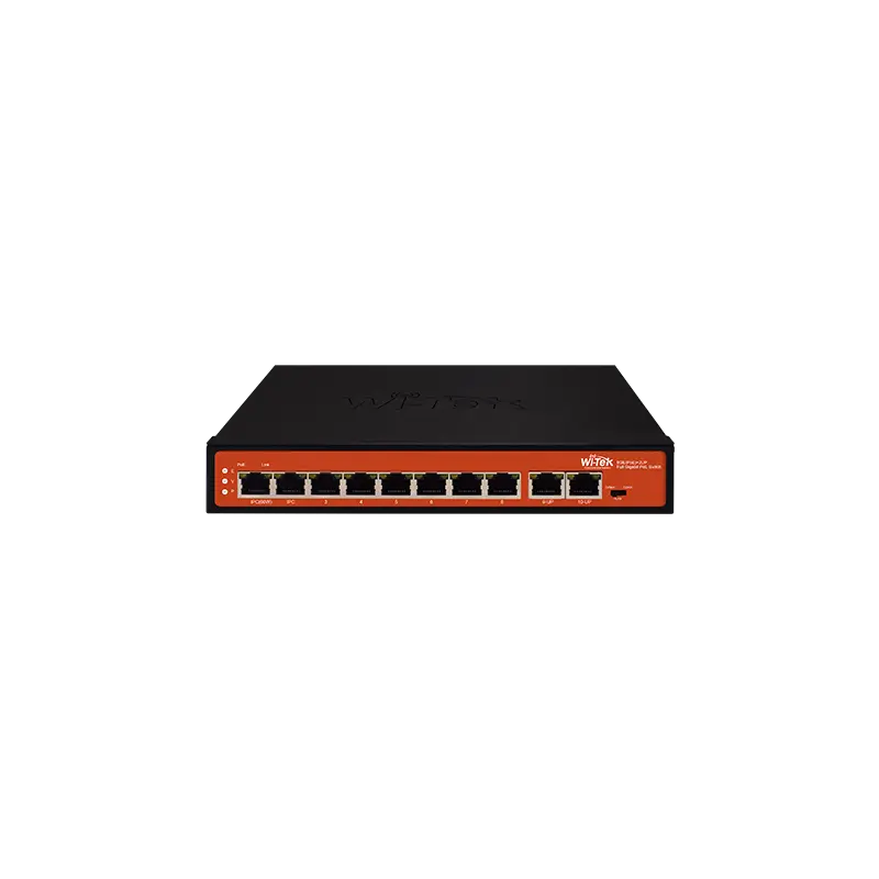 [WIT-WI-PS308G] Switch 8 Puertos PoE 10/100/1000 + 2 GbE Uplink Largo Alcance 250 m 120 W – Wi-Tek