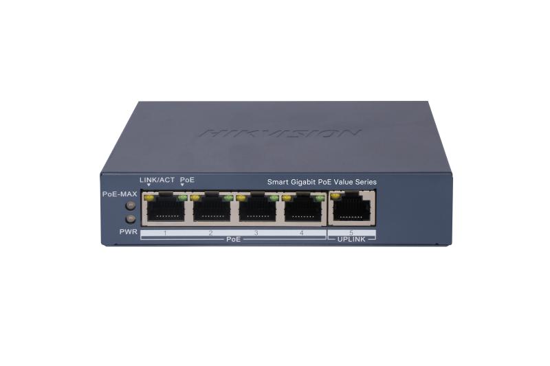 Switch Gigabit PoE+ administrable de 4 puertos con uplink, 45 W